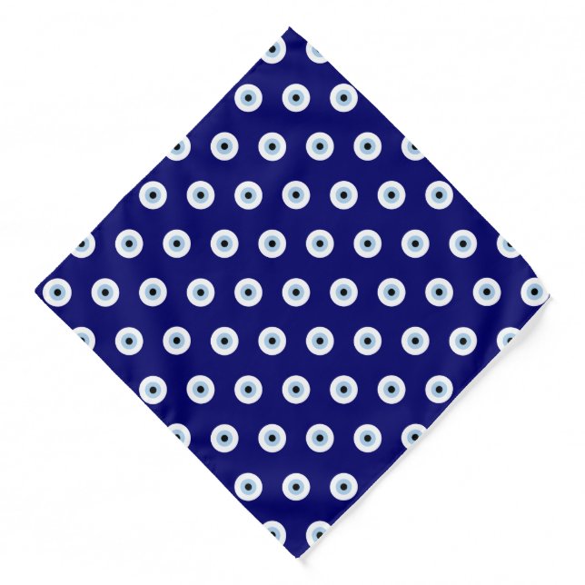Blue Evil Eye Good luck & Protection Symbol Bandana (Front)