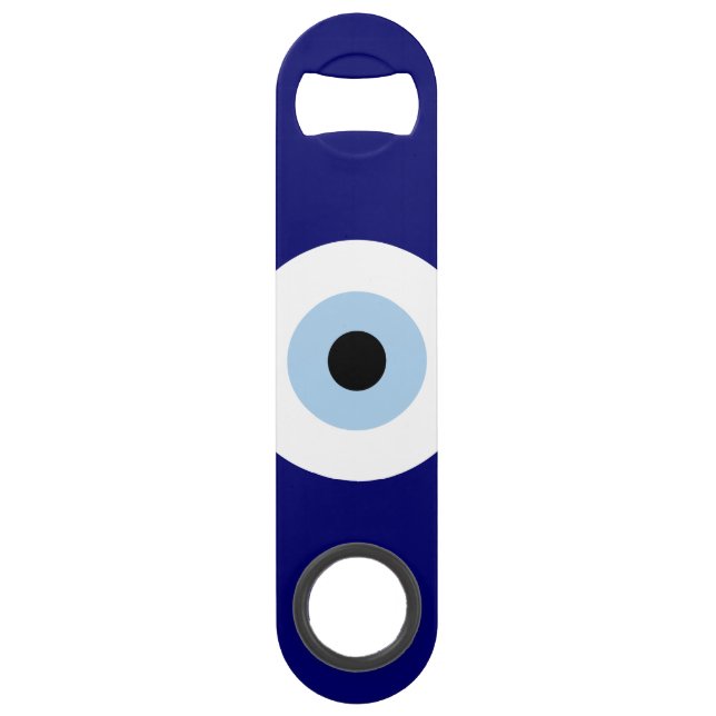 Blue Evil Eye Good luck & Protection Symbol Bar Key (Front)