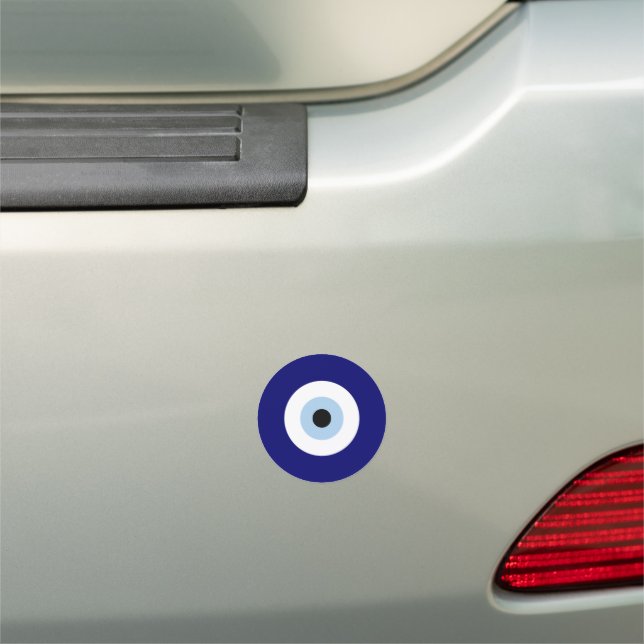 Blue Evil Eye Good luck & Protection Symbol Car Magnet (In Situ)
