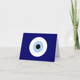 Blue Evil Eye Good luck & Protection Symbol Card