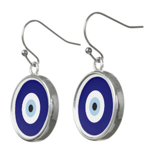 Blue Evil Eye Good luck & Protection Symbol Earrings