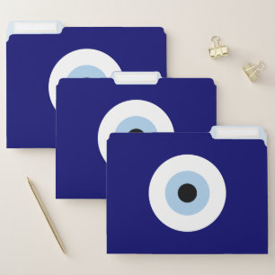Blue Evil Eye Good luck & Protection Symbol File Folder