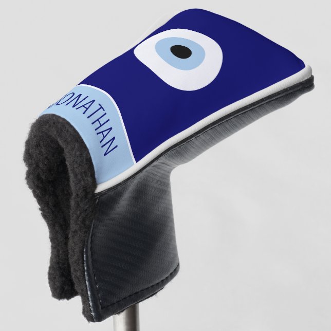 Blue Evil Eye Good luck & Protection Symbol Golf Head Cover (3/4 Front)