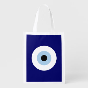 Blue Evil Eye Good luck & Protection Symbol Grocery Bag
