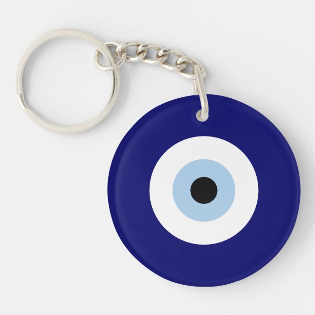 Blue Evil Eye Good luck & Protection Symbol Keychain (Front)