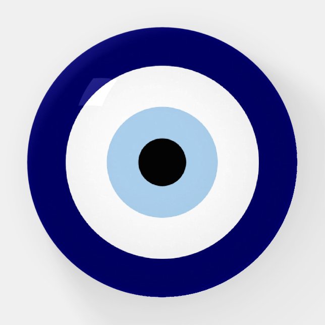 Blue Evil Eye Good luck & Protection Symbol Paperweight (Front)