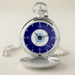 Blue Evil Eye Good luck & Protection Symbol Pocket Watch