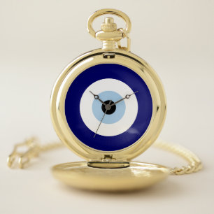 Blue Evil Eye Good luck & Protection Symbol Pocket Watch