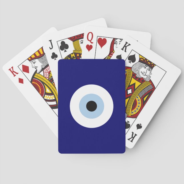 Blue Evil Eye Good luck & Protection Symbol Poker Cards (Back)