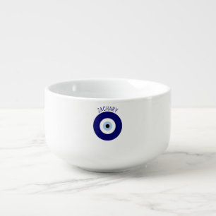 Blue Evil Eye Good luck & Protection Symbol Soup Mug