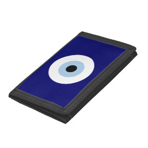 Blue Evil Eye Good luck & Protection Symbol Tri-fold Wallet