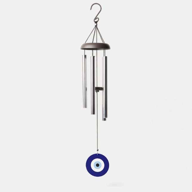 Blue Evil Eye Good luck & Protection Symbol Wind Chime (Full)