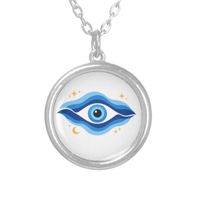 Blue Evil Eye Necklace (Front)