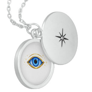 Blue Evil Eye Necklace Celestial Protection Charm