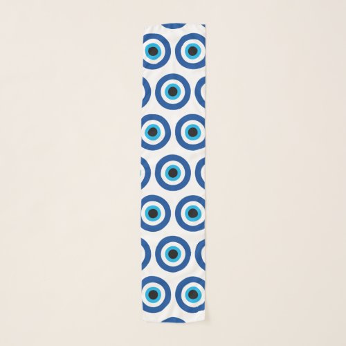 Blue evil eye pattern chiffon scarf design