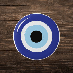 Blue Evil Eye Protection Button