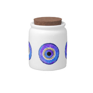 Blue Evil Eye Protection Candy Jar