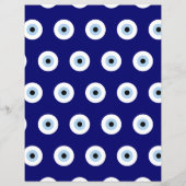 Blue Evil Eye Protection Symbol Scrap Book Paper (Back)