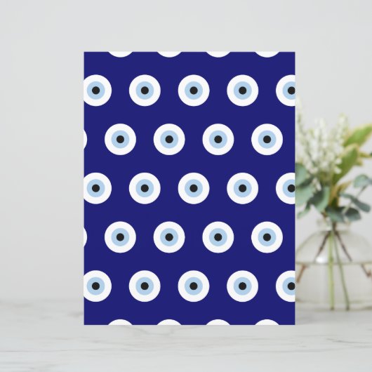Blue Evil Eye Protection Symbol Scrap Book Paper (Standing Front)