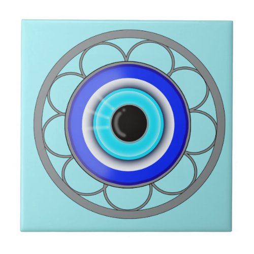 Blue Evil Eye Repels Negative Energy _ Tile