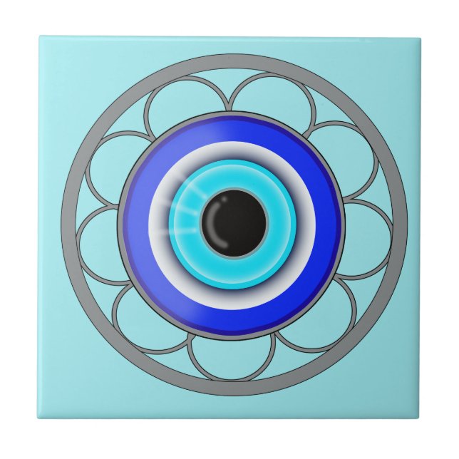 Blue Evil Eye Repels Negative Energy - Tile (Front)