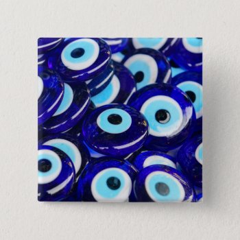 Blue Evil Eye Souvenir Sold In Istanbul Turkey Button by bbourdages at Zazzle