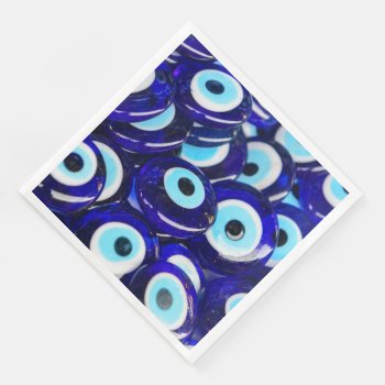 Blue Evil Eye Souvenir Sold In Istanbul Turkey Paper Dinner Napkins by bbourdages at Zazzle