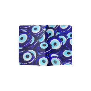 Blue Evil Eye souvenir sold in Istanbul Turkey Passport Holder