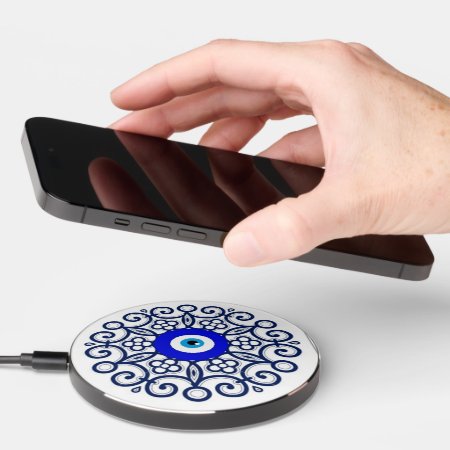 Blue Evil Eye Wireless Charger