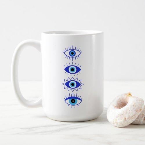 Blue Evil Eyes Energy Meditation Hamsa  Mystical  Coffee Mug