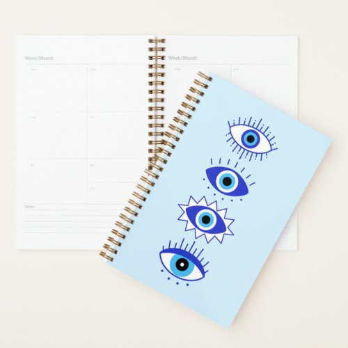 Blue Evil Eyes Energy Meditation Hamsa  Mystical  Planner