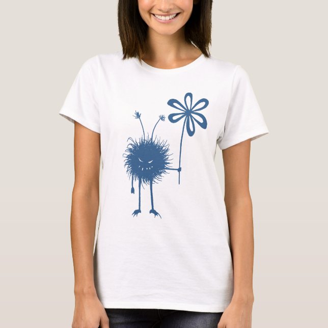 Blue Evil Flower Bug Female T-Shirt (Front)