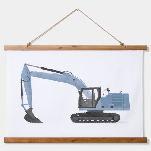 Blue Excavator Contruction Kids Room Decor Hanging Tapestry