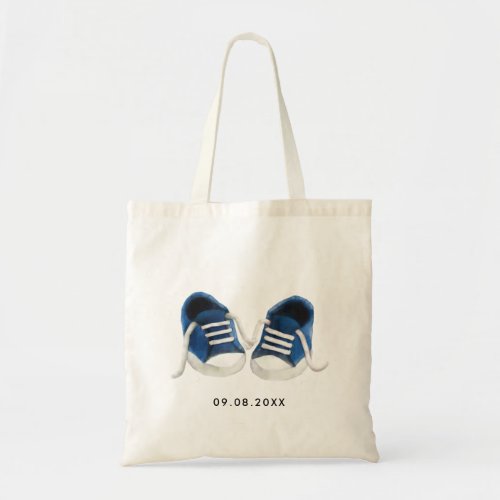 Blue Expected Baby Announcement Baby Coming Soon Tote Bag