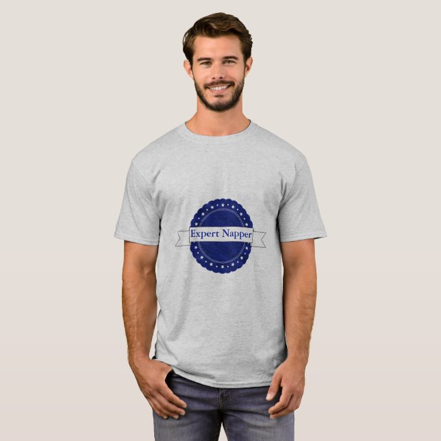 Blue Expert Napper Badge T-Shirt (Front Full)