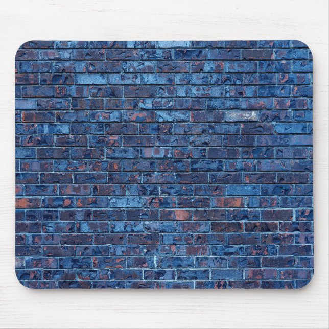 Blue Exposed Brick Cool  Mouse Pad (Front)