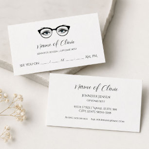 Blue Eye Appointment Reminder Card