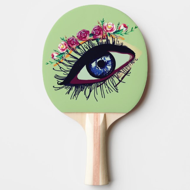 Blue Eye Art , Flowers  Ping Pong Paddle (Front)