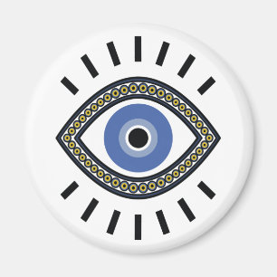 Blue eye bead amulet, ethnic evil eye protection magnet