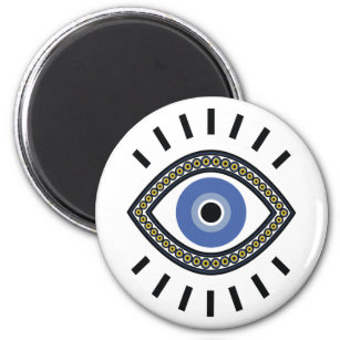 Blue eye bead amulet, ethnic evil eye protection magnet