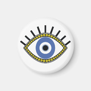 Blue eye bead amulet greek evil eye protection magnet