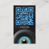 Blue Eye Camera Lens Photographer Photography Business Card (Back)