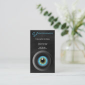 Blue Eye Camera Lens Photographer Photography Business Card (Standing Front)