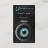 Blue Eye Camera Lens Photographer Photography Business Card (Front)