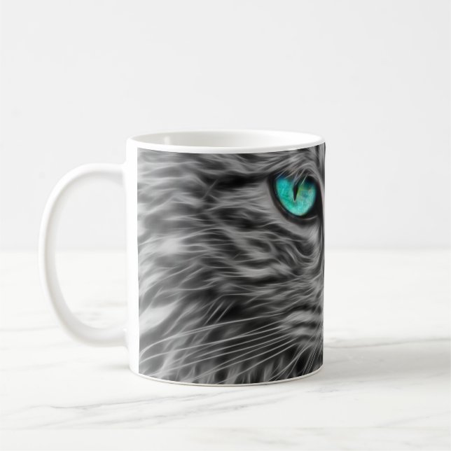 Blue Eye Cat Pet Mug Coffee Mug Cup (Left)