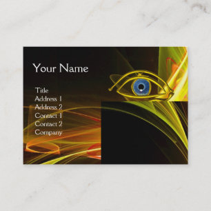 BLUE EYE Doctor,Ophthalmic,Oculist Symbol,Yellow Business Card