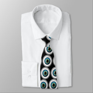 Blue Eye Eyeballs Cool Custom NeckTies Black Tie