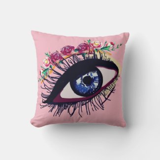 Blue Eye & Flower Custom Summer Cushion