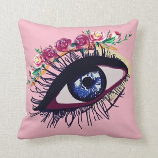 Blue Eye & Flower Custom Summer Cushion