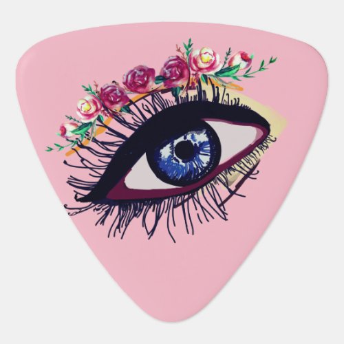 Blue Eye Flowers Guitar Pick